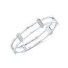 Domed Marquis Locking Cage Bracelet | White Gold with Diamonds