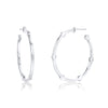 Medium Thin Cage Hoops | White Gold