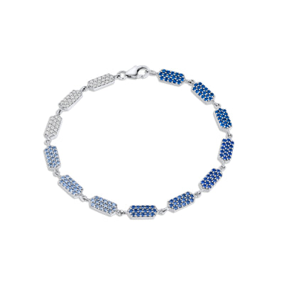 Ombre Blue Sapphire Confetti Bracelet -  All Pave | White Gold