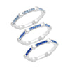 Ombre Blue Sapphire Gear 3 Band Set | White Gold