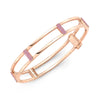 Locking Cage Bracelet | Rose Gold with Pink Sapphires on Posts