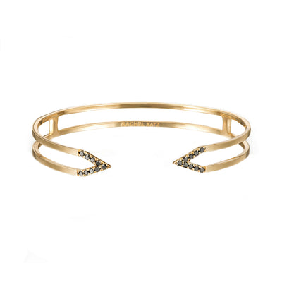 Black Diamond Dagger Cuff  | Yellow Gold  Bracelet Rachel Katz Jewelry