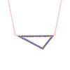 Medium Blue Sapphire Triangle Necklace | Rose Gold