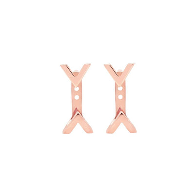 Dagger Studs with Ear Jackets | Rose Gold
