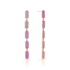 5 Tiered Ombre Pink Sapphire Marquis Earrings | Rose Gold