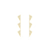 3 Tiered All Diamond Flag Earrings | Yellow Gold