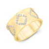 Pave Square Cigar Band  | Yellow Gold