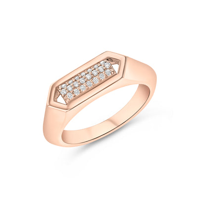 Domed Marquis Signet Ring | Rose Gold