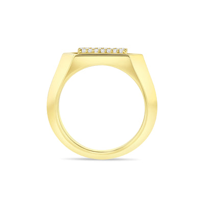 Domed Marquis Signet Ring | Yellow Gold