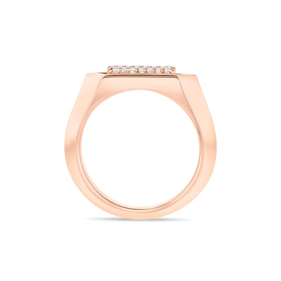 Domed Marquis Signet Ring | Rose Gold