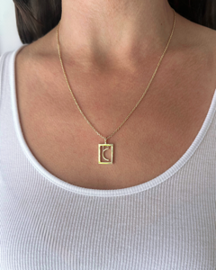Medium Deco Initial Necklace | Yellow Gold