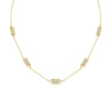 Domed Marquis 5 Station Necklace | Yellow Gold