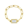 Baguette Diamond Chain Ring | Yellow Gold