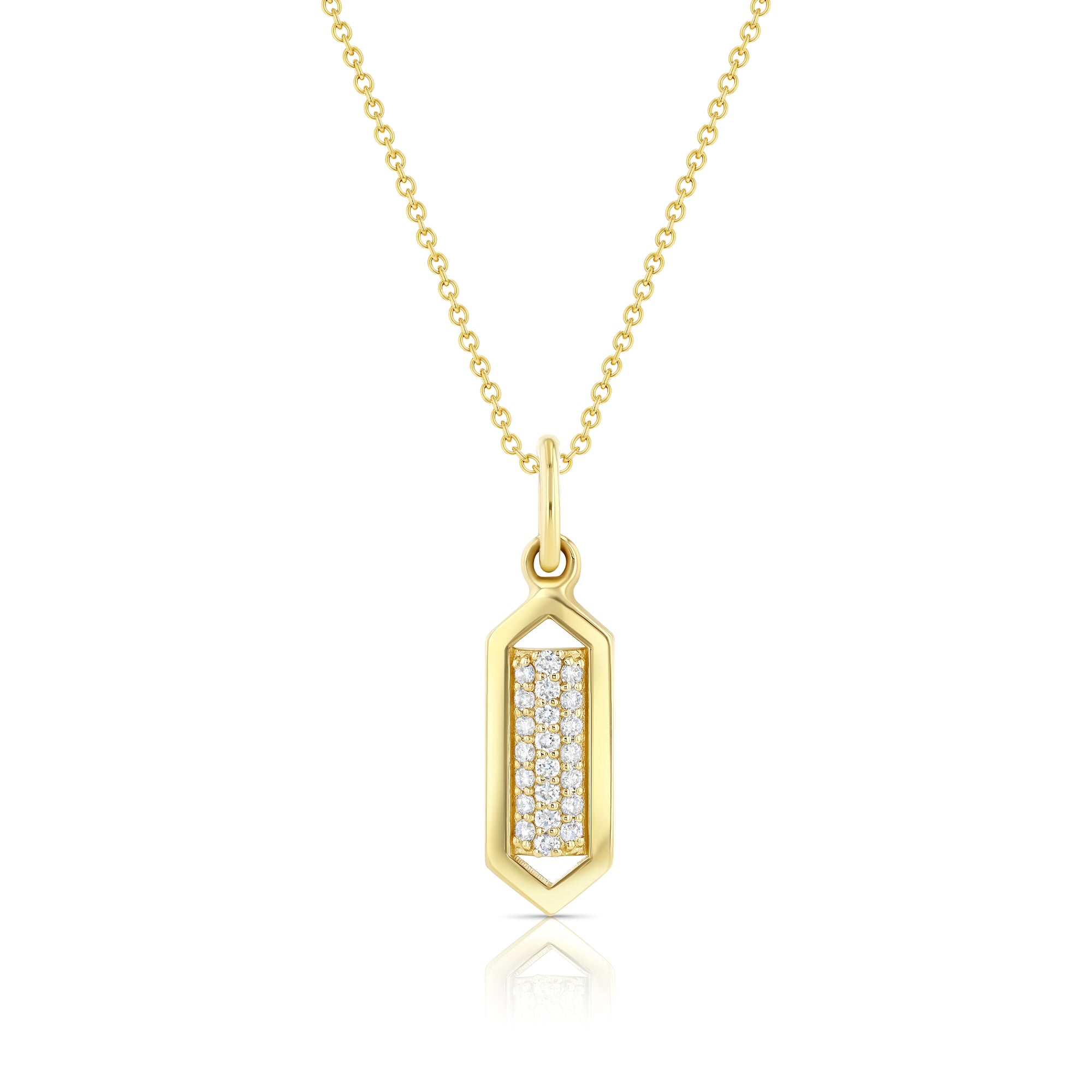 Domed Marquis Necklace | Yellow Gold