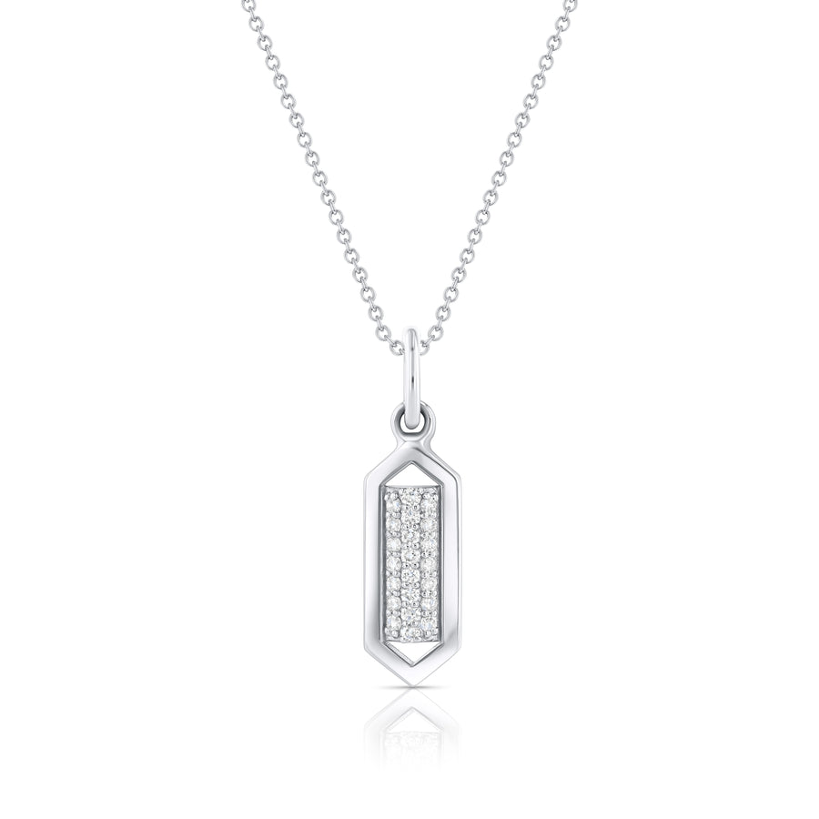 Domed Marquis Necklace | White Gold