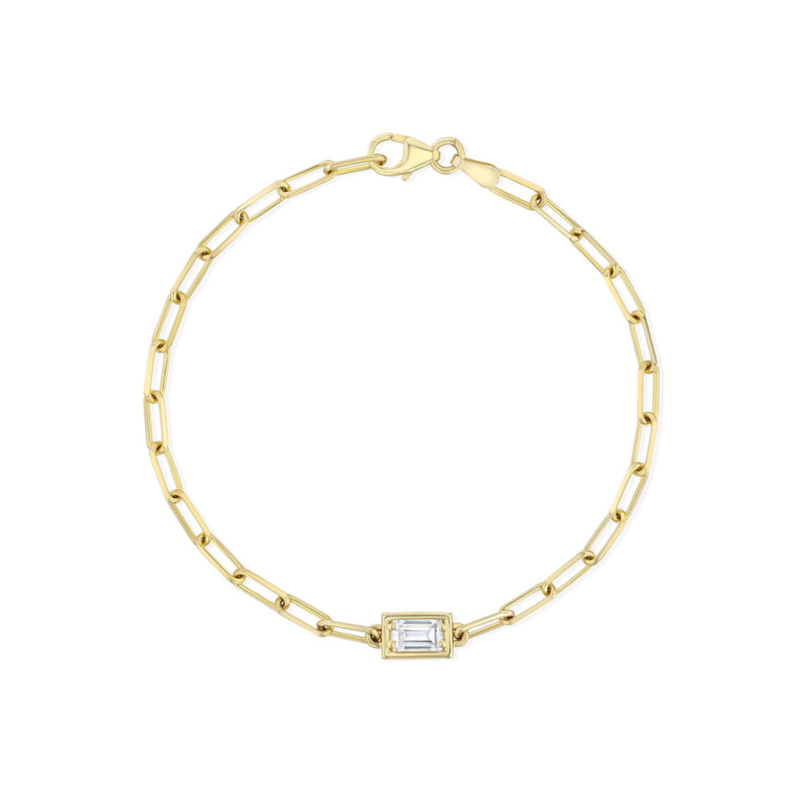 Baguette Diamond Chain Bracelet - 1 Station | Yellow Gold