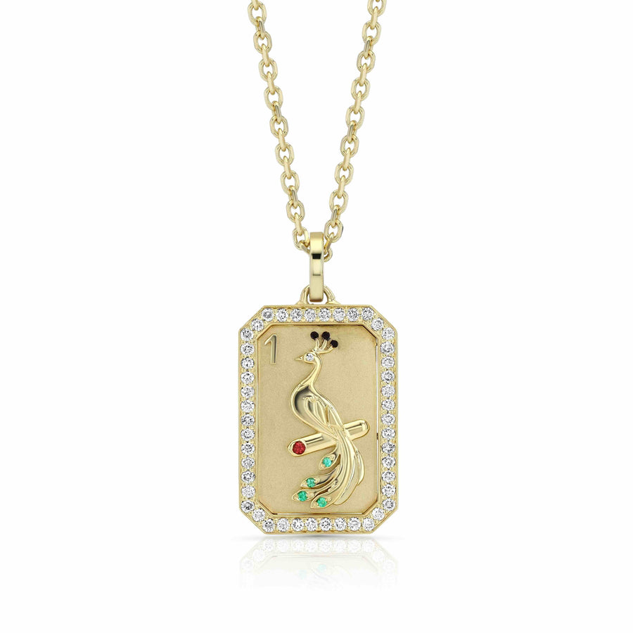 Bird Bam Mahjong Tile Necklace | Luxe
