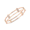 Domed Marquis Locking Cage Bracelet | Rose Gold with Diamonds