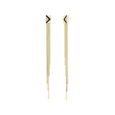 Deco Chevron Fringe Earrings | Yellow Gold