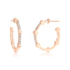 Small Cage Hoops with Diamonds on the Front | Rose Gold
