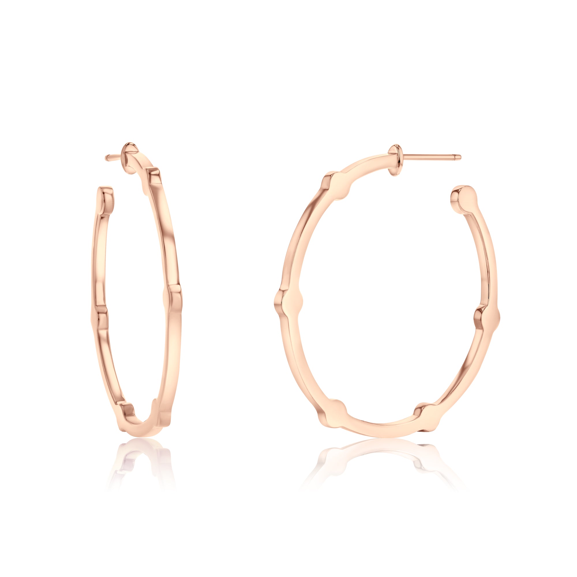 Medium Thin Cage Hoops | Rose Gold