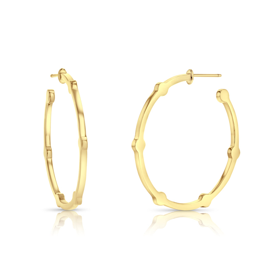 Medium Thin Cage Hoops | Yellow Gold