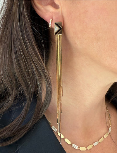 Deco Chevron Fringe Earrings | Yellow Gold