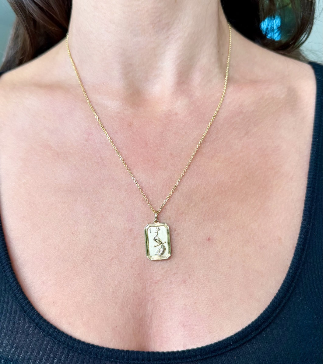 Bird Bam Mahjong Tile Necklace | Classic