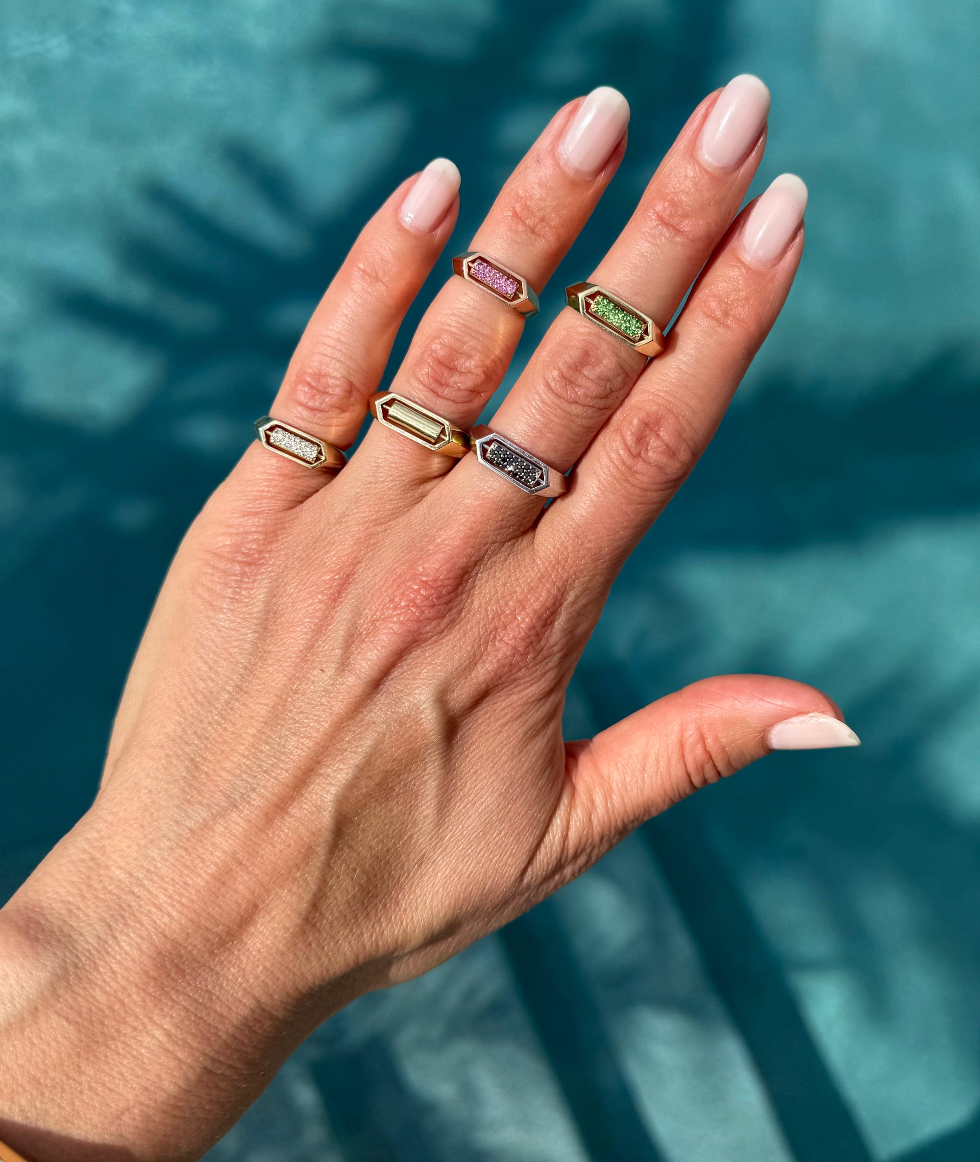 Domed Marquis Flip Ring | White Gold