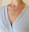 Large Deco Initial Necklace | Yellow Gold