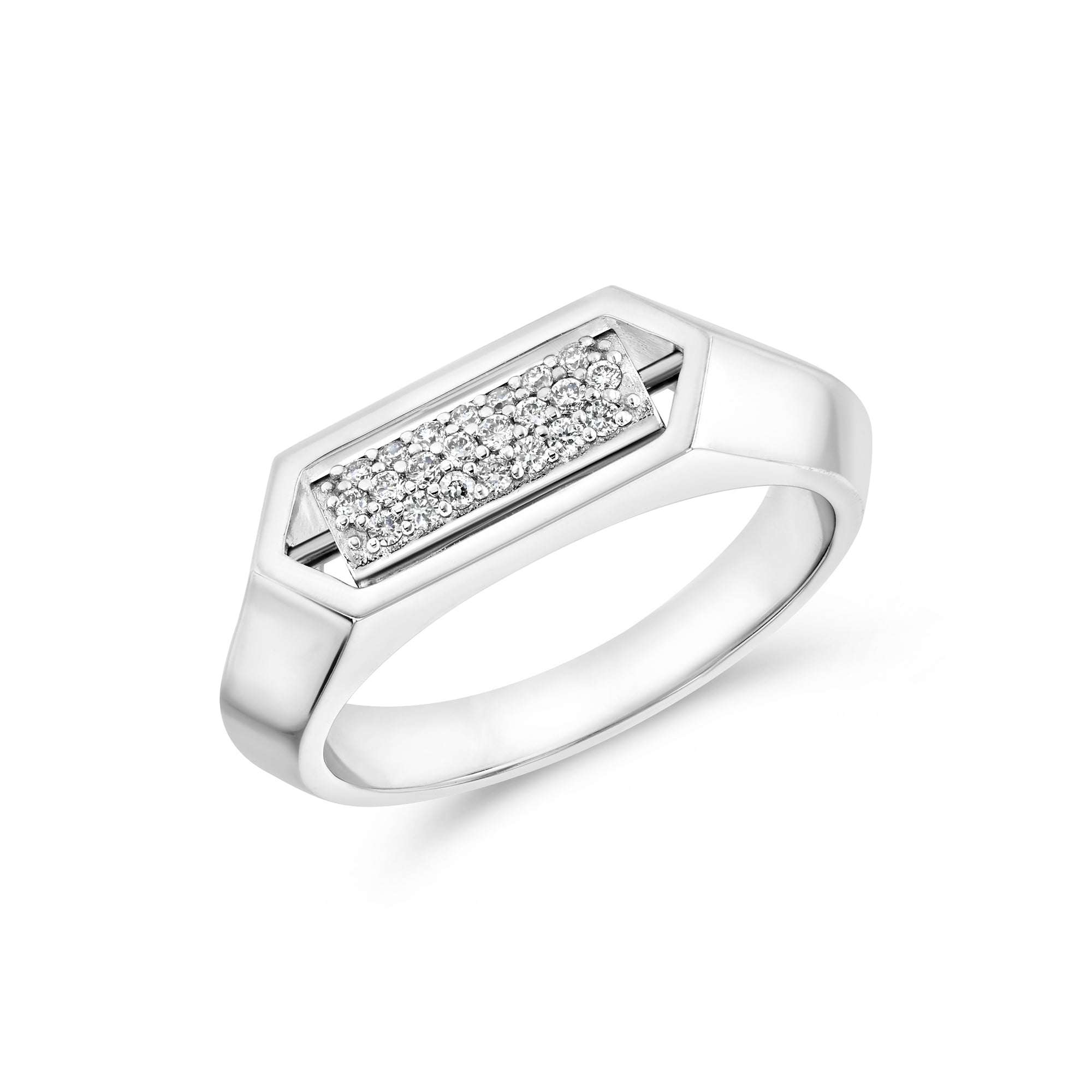 Domed Marquis Flip Ring | White Gold