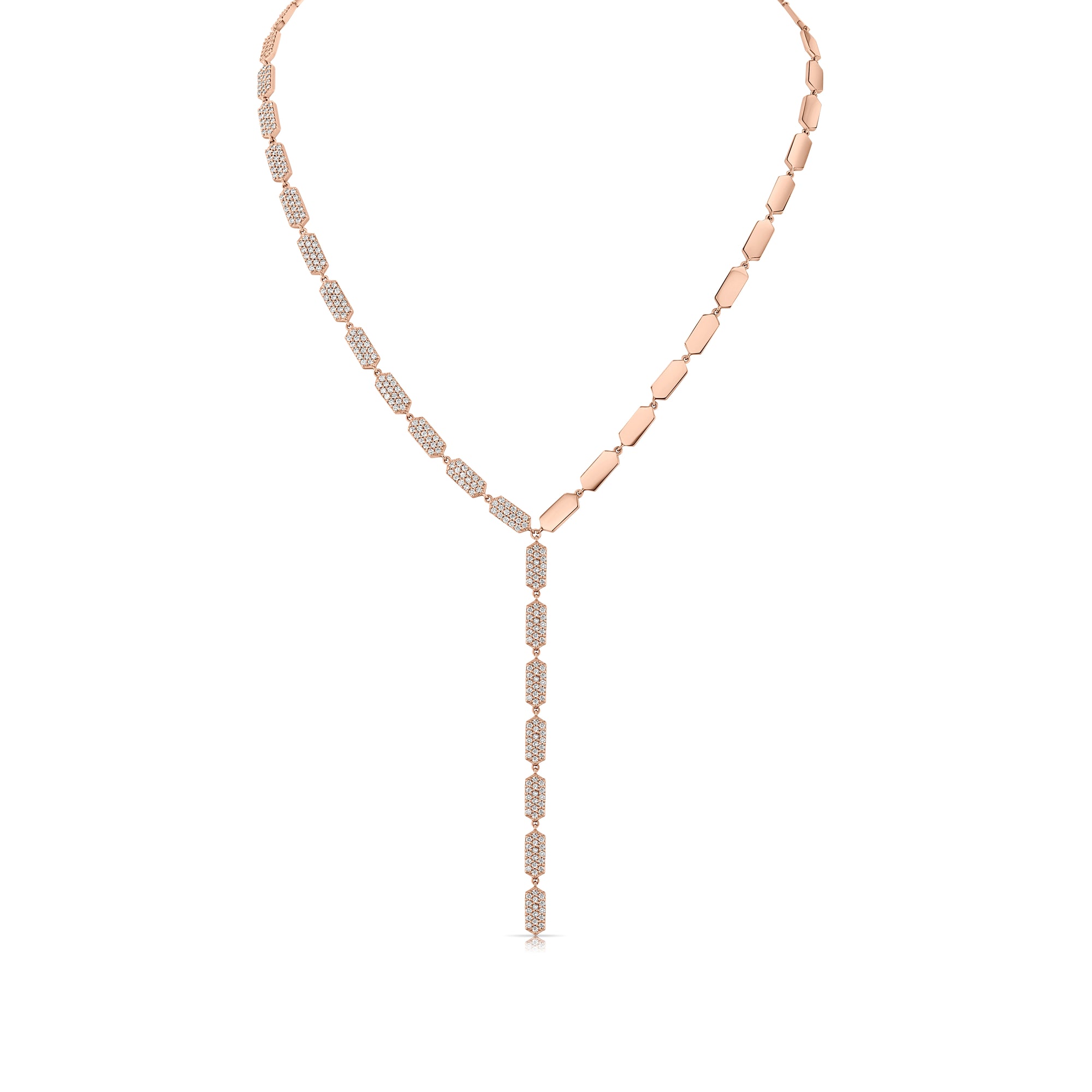 Confetti Lariat - Half Diamond | Rose Gold