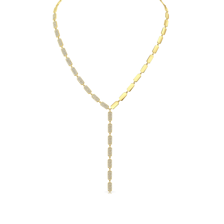 Confetti Lariat - Half Diamond | Yellow Gold