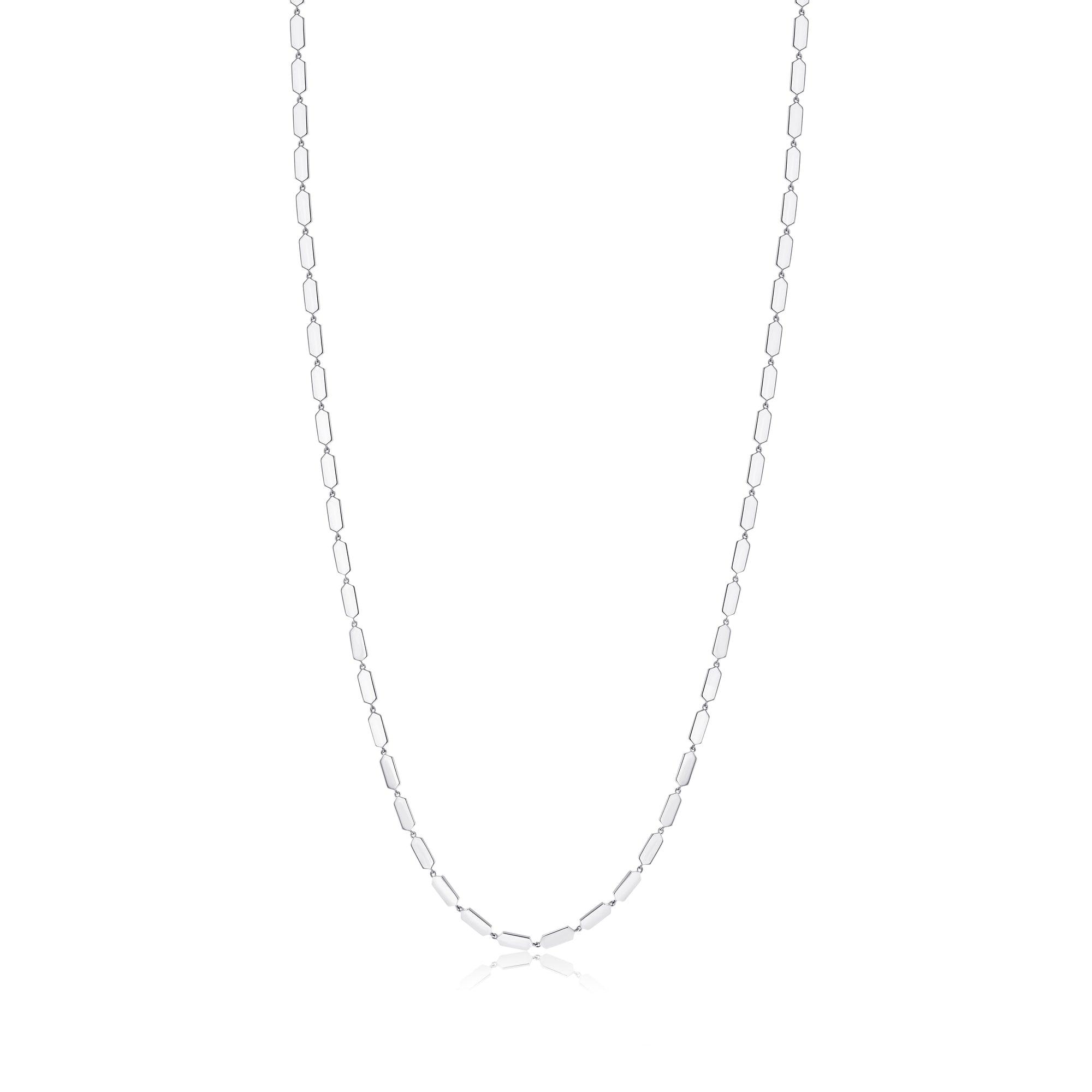 30" Confetti Necklace - Plain | White Gold