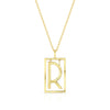 Large Deco Initial Necklace | Yellow Gold
