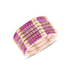 Ombre Pink Sapphire Gear 6 Band Set | Rose Gold