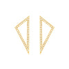 Medium All Diamond Triangle Earrings | Yellow Gold
