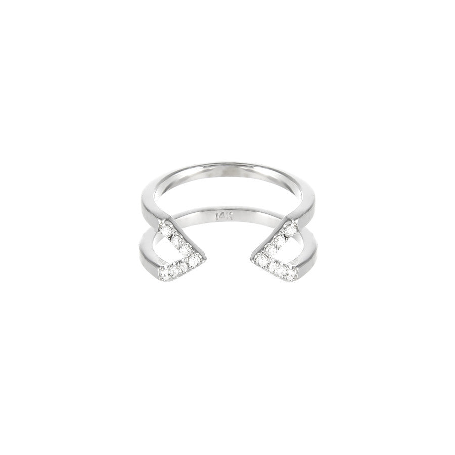 Diamond Dagger Ring - Midi  | White Gold