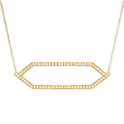 Large Diamond Marquis Necklace | Yellow Gold