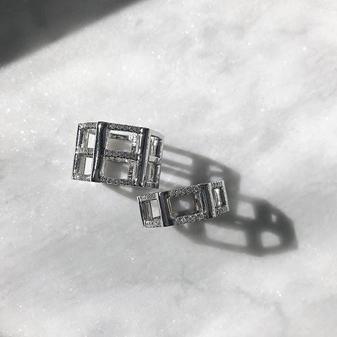 Diamond Half Cage Ring | White Gold