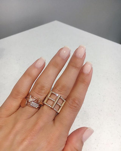Cage Ring | Gold with Diamonds