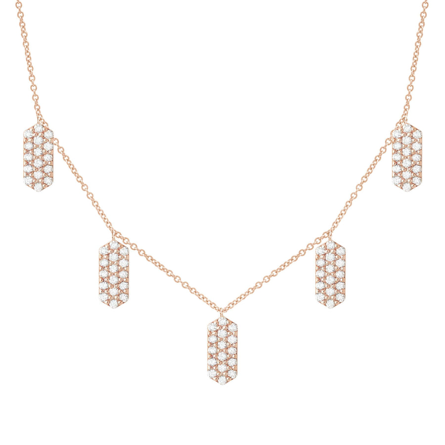 Diamond Five Marquis Charm Necklace | Rose Gold