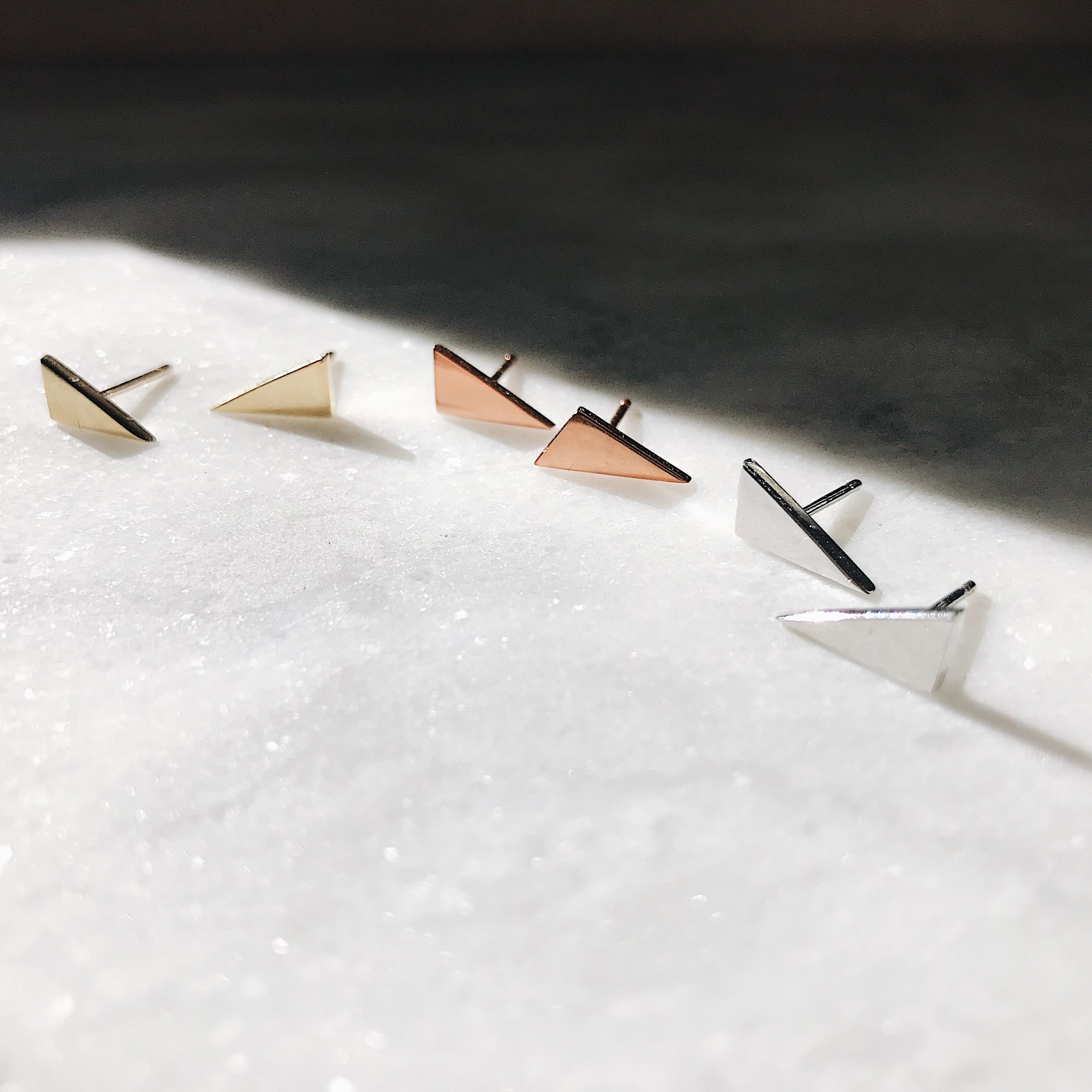Triangle Studs | Yellow Gold