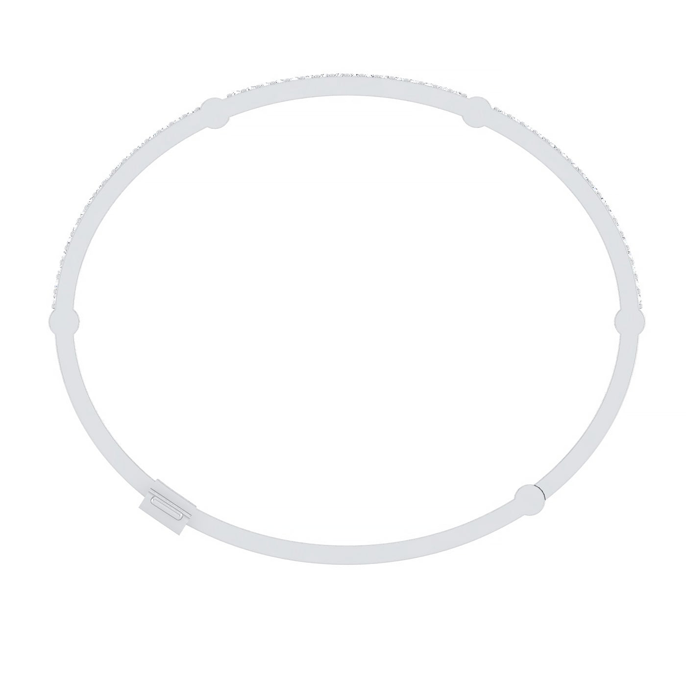 Locking Cage Bracelet | White Gold with Diamonds on Lateral Bars