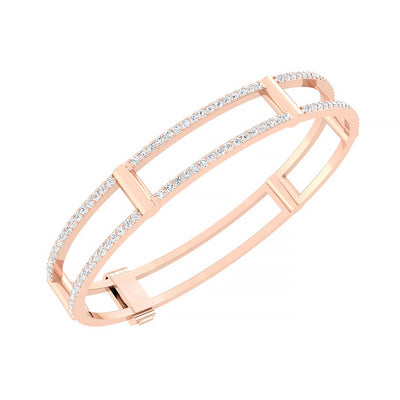 Locking Cage Bracelet | Rose Gold with Diamonds on Lateral Bars