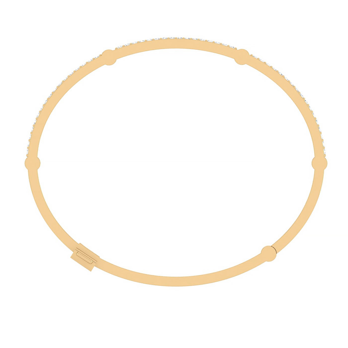 Locking Cage Bracelet | Yellow Gold with Diamonds on Lateral Bars