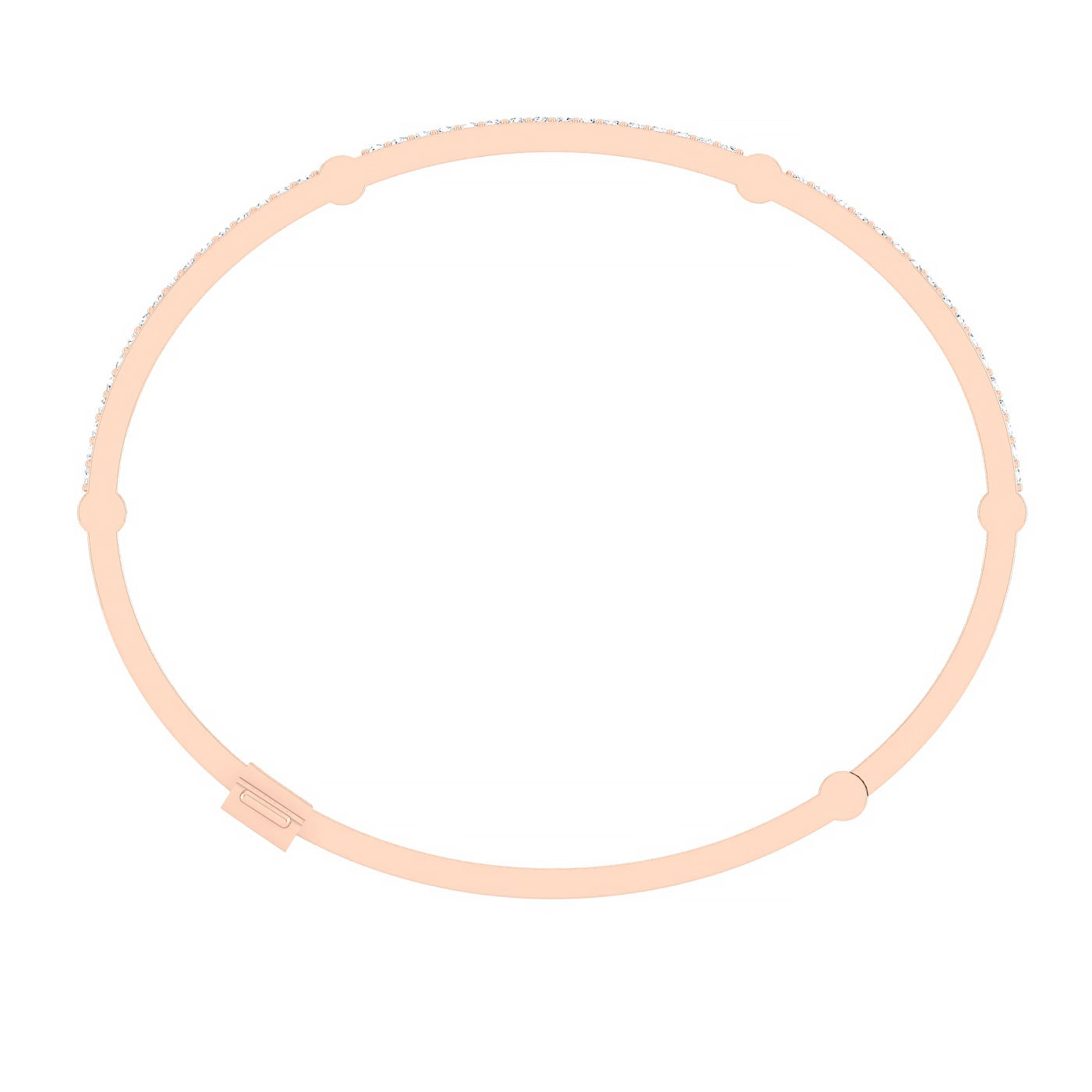 Locking Cage Bracelet | Rose Gold with Diamonds on Lateral Bars