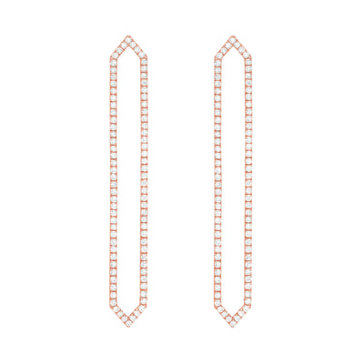 All Diamond Long Marquis Earrings | Rose Gold  Earring Rachel Katz Jewelry