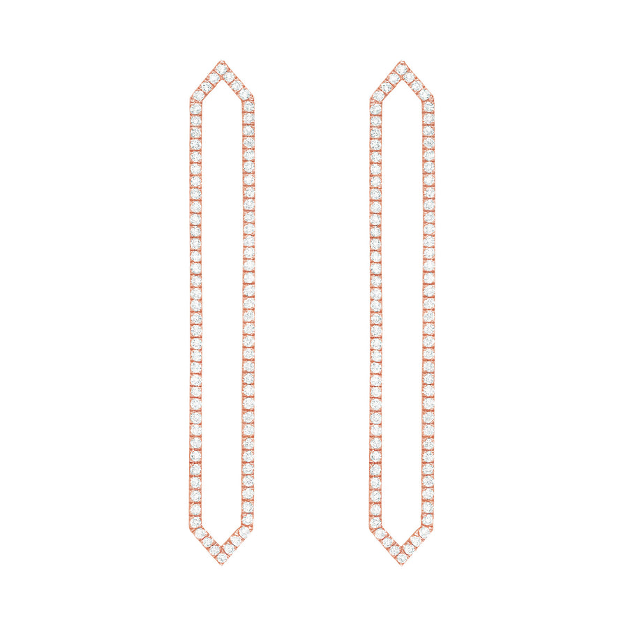All Diamond Long Marquis Earrings | Rose Gold  Earring Rachel Katz Jewelry