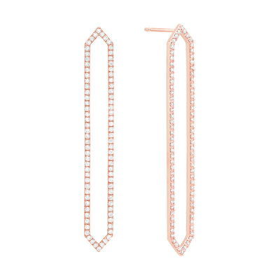 All Diamond Long Marquis Earrings | Rose Gold
